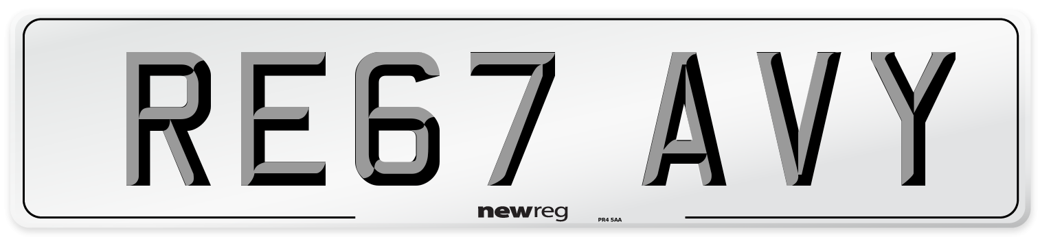 RE67 AVY Number Plate from New Reg